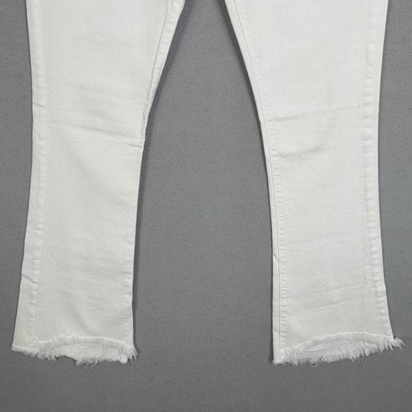 Current Elliott Jeans Womens 29 White The Flip Flop Mid Rise Flare Frayed Hem - Picture 3 of 13